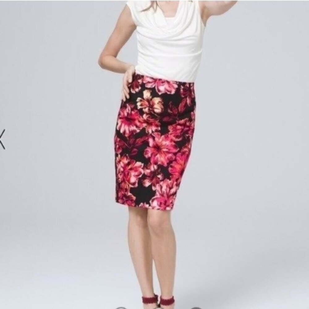 NWOT White House Black Market Floral Pencil Skirt - Picture 2 of 4